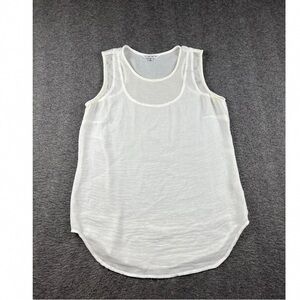 Elegant White Mesh Tank Top